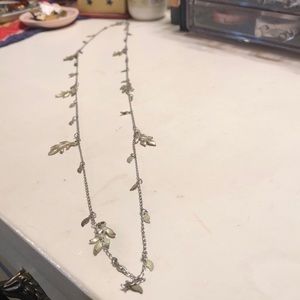 Silver Leaf Long Necklace